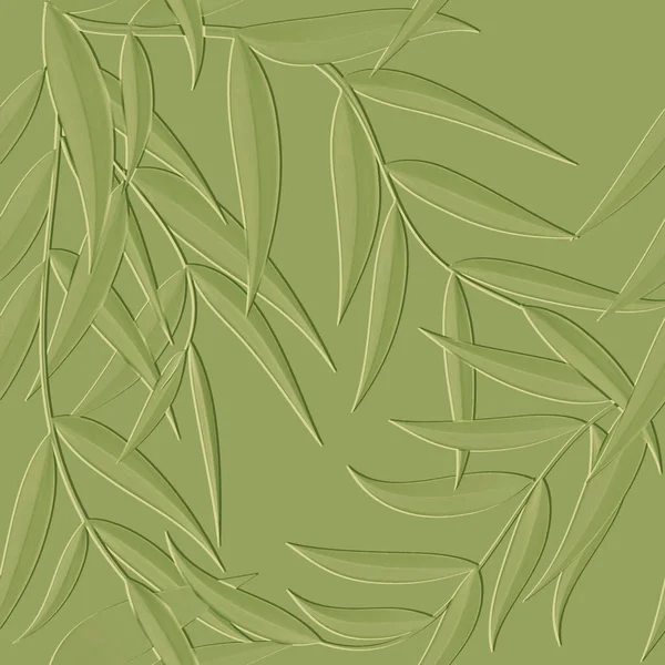 Green Palm Leaves Branches Textured Seamless Pattern Tropical Palm Leaves — Archivo Imágenes Vectoriales