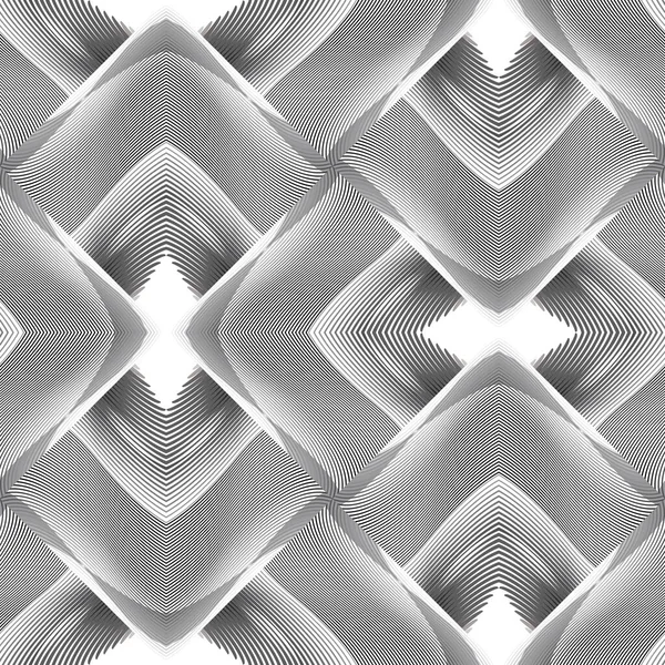 Geometric Vibrant Lines Seamless Pattern Otnamental Trendy Black White Linear — Stockvektor