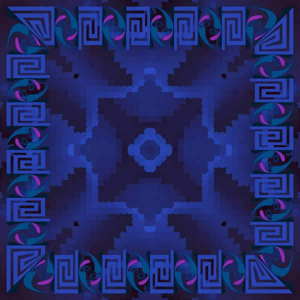 Halftone Circles Vibrant Seamless Pattern Half Tone Mosaic Blue Background — Stockvektor