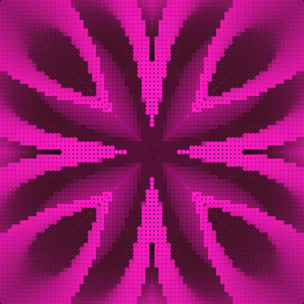 Halftone Floral Seamless Pattern Pink Half Tone Circles Floral Vector — стоковый вектор