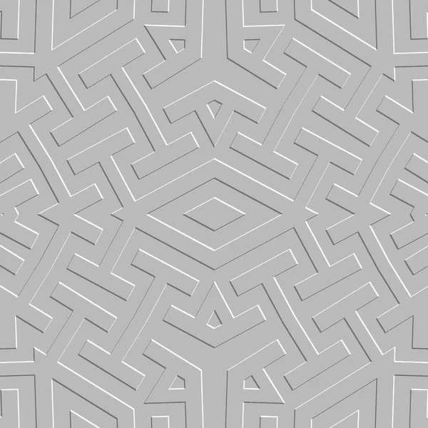Emboss Light Gray Seamless Pattern Embossed Relief White Background Surface — Vettoriale Stock