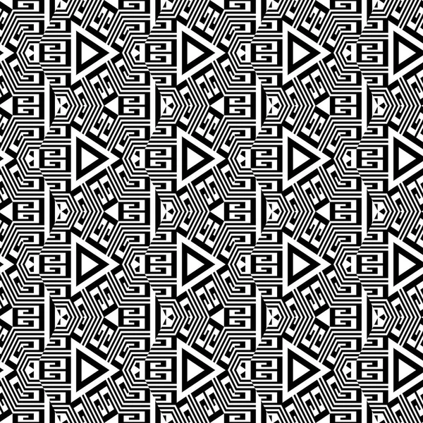 Triangles Seamless Pattern Ornamental Vector Geometric Background Repeat Trendy Greek — 图库矢量图片