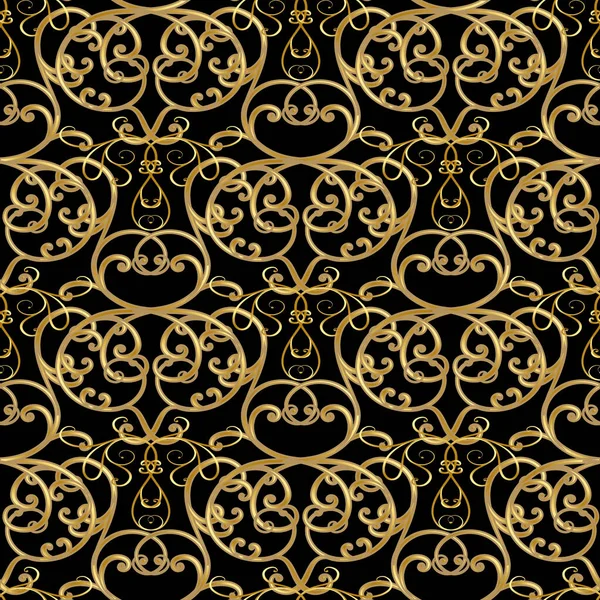 Luxury Gold Old Style Floral Seamless Pattern Ornamental Royal Background — 스톡 벡터