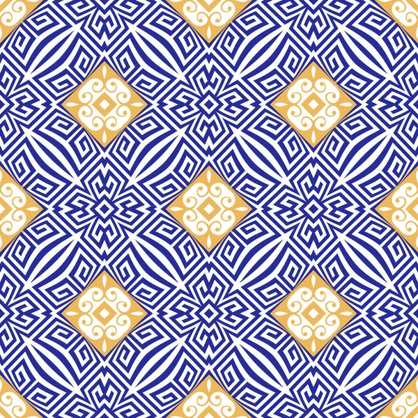 Greek Floral Seamless Pattern Ancient Style Vector Background Greek Traditional — Stockový vektor