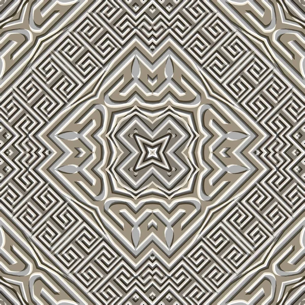 Textured Emboss Tribal Ethnic Seamless Pattern Embossed Geometric Traditional Background — 스톡 벡터