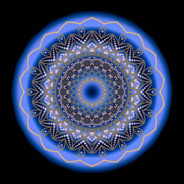 Floral ethnic 3d mandala. Beautiful vector background. Round surface mandala with zig zag lines, dots, circles, flowers. Textured colorful modern ornament. Shiny decorative design. Ornate texture.