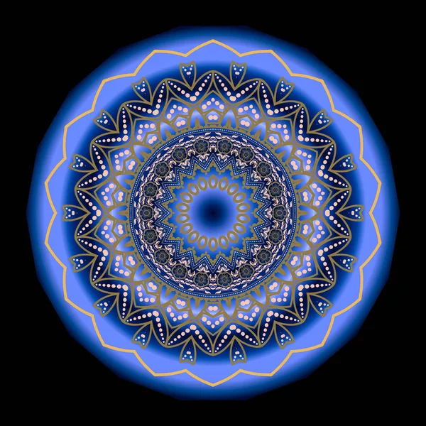 Floral ethnic 3d mandala. Beautiful vector background. Round surface mandala with zig zag lines, dots, circles, flowers. Textured colorful modern ornament. Shiny decorative design. Ornate texture.