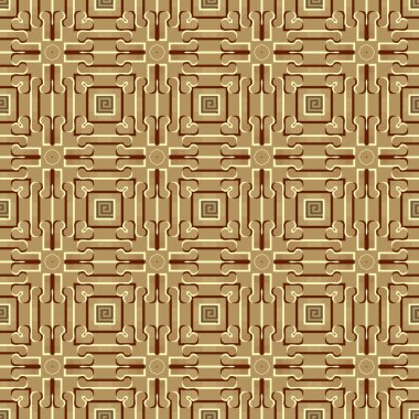 Plaid tartan checkered seamless pattern. Greek tribal ethnic style elegant ornament. Vector ornamental grid background with lines, geometric shapes, squares, stripes. Endless texture. Ornate design.