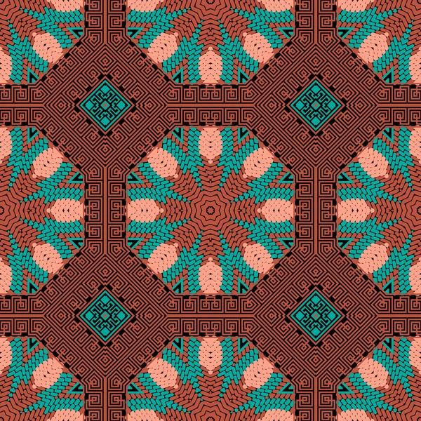 Patrón Sin Costura Colores Florales Texturizados Origen Étnico Grunge Tribal — Vector de stock
