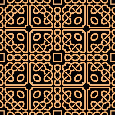 Kelt örgüsü pürüzsüz desen. - Evet. Geleneksel kabile etnik vektör geçmişi. Rengarenk, karmaşık bir sanat eseri deseni. Çiçekli tekrarlama çizgileri süslemesi. Güzel, lüks modern tasarım..