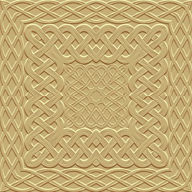 Kabartmalı kabartma 3d dikişsiz desen. Kare çerçeve, sınır. Grunge ışık vektör arkaplanını kabartmış. Yüzeysel etnik arka planı tekrarla. Dekoratif kabartma süsü. Sonsuz 3d dokusu