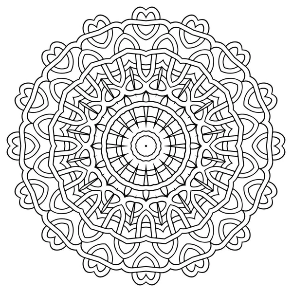 Mandala Trenzado Celta Ronda Intrincado Patrón Arte Línea Fondo Vector — Vector de stock