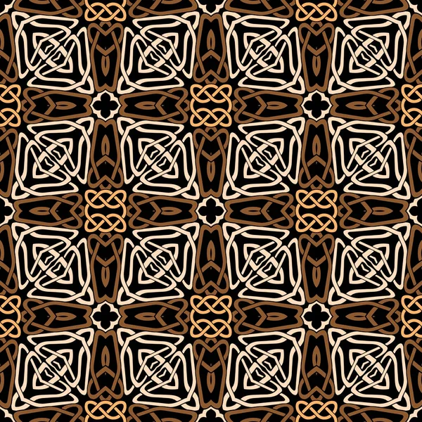 Keltisches Nahtloses Muster Traditioneller Vektorhintergrund Ethnischen Stammesstil Bunte Komplizierte Linienkunst — Stockvektor