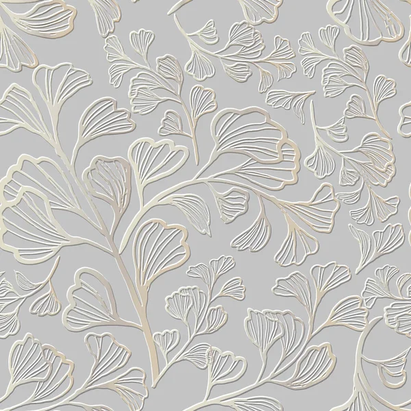 Lignes Relief Motif Floral Sans Couture Texturé Beau Fond Relief — Image vectorielle