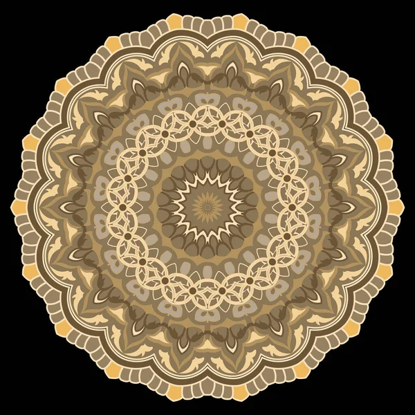 Florales Rundes Arabesken Mandala Muster Stammesethnischer Vektor Hintergrund Bunte Eleganz — Stockvektor