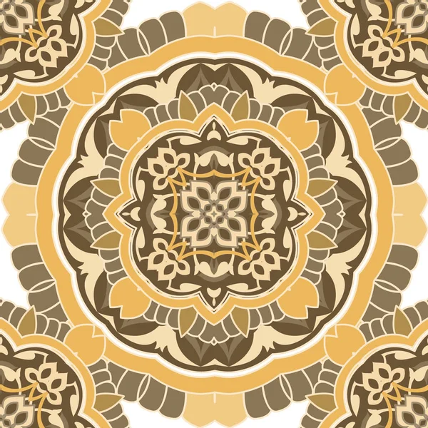 Floral Arabesque Mandalas Nahtlose Muster Schöner Vektorhintergrund Bunte Vintage Blumen — Stockvektor