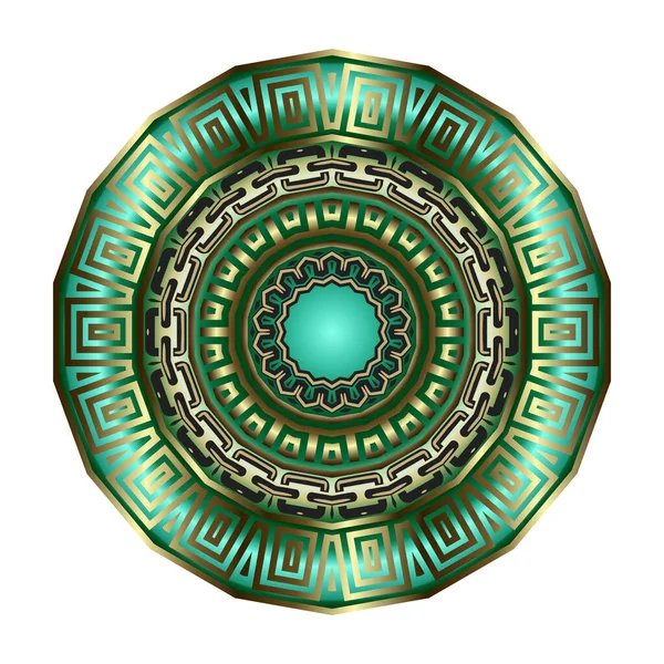Chaînes Rondes Luxe Motif Mandala Arrière Plan Vectoriel Ornemental Motif — Image vectorielle