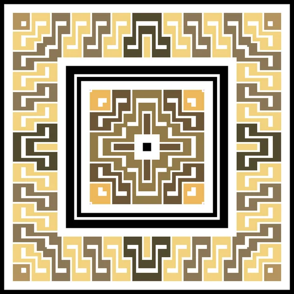 Quadratische Rahmen Grenzen Nahtlos Muster Griechischer Ethnischer Stil Ornamentalen Rahmen — Stockvektor