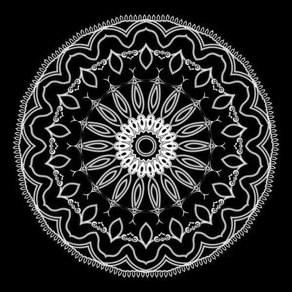 Mandala Encaje Floral Ornamento Redondo Fondo Ornamental Vectorial Mandala Texturizado — Vector de stock