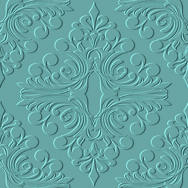 Floral Embosser Motif Sans Couture Fond Vintage Relief Contexte Texturé — Image vectorielle