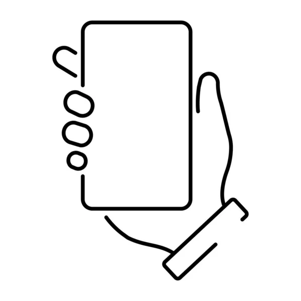 Простая иконка руки со смартфоном — стоковый вектор