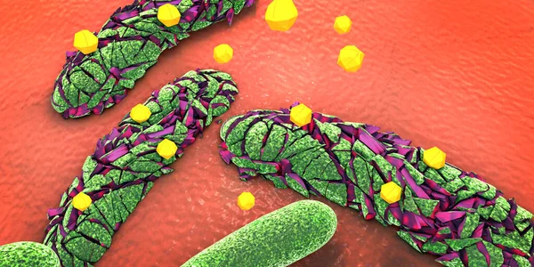 Antibiotic Substance Hinders Destroys Pathogens Illustration — Stock Photo, Image