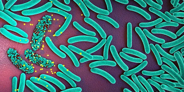 Antibiotik Zat Menghambat Dan Menghancurkan Patogen Ilustrasi — Stok Foto