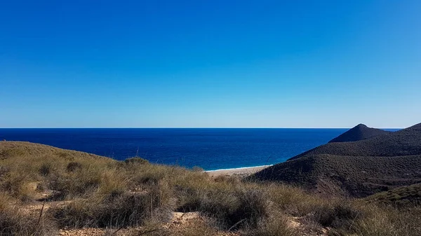 Torrlandskap Naturparken Cabo Gata Njar Södra Spanien Vid Medelhavet — Stockfoto
