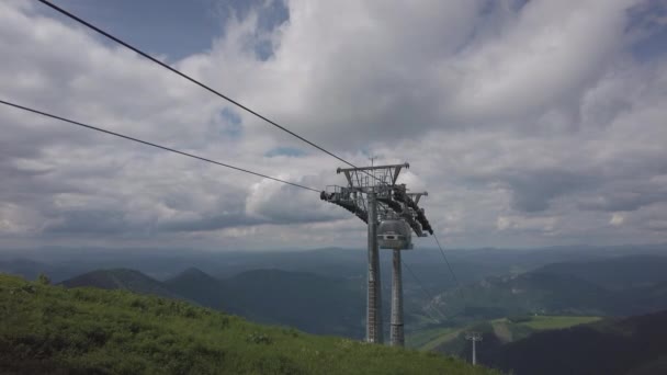 Cable Cars Foothills High Tatras North Slovakia Early Summer Wide — Stockvideo