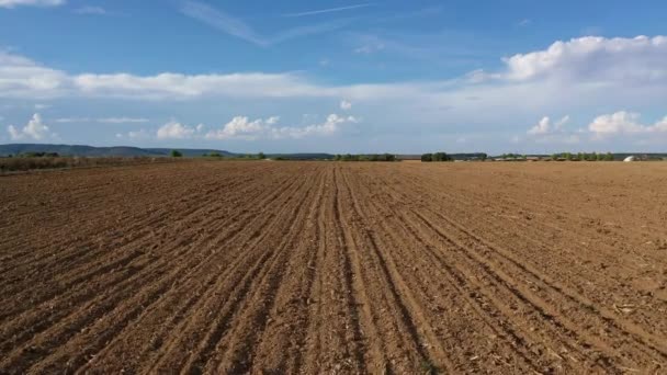 Vista Aérea Tierra Cultivable Árida Seca Sur Alemania Europa Central — Vídeo de stock