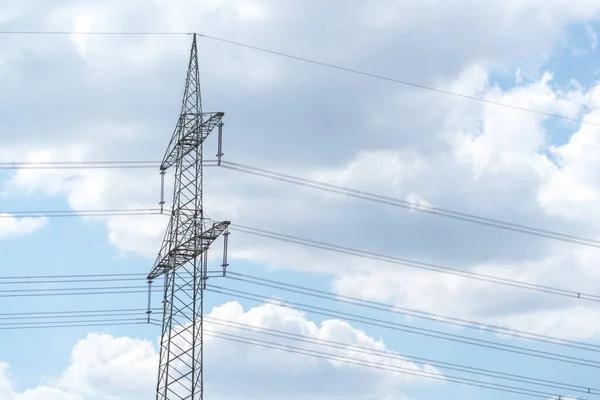 Eletricidade Pylon Para Transmissão Energia Livre Extensa Alta Tensão — Fotografia de Stock