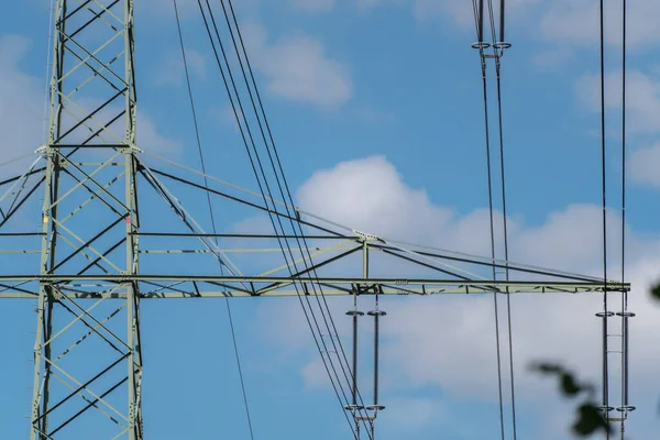 Pylône Électrique Pour Une Transmission Courant Libre Étendue Haute Tension — Photo