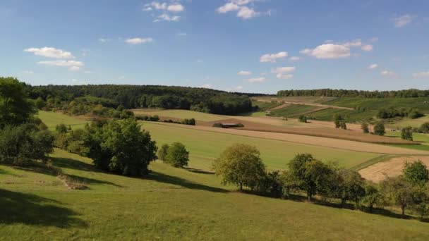 Přírodní Krajina Lesy Zemědělskou Půdou Regionu Heilbronn Franken Jižním Německu — Stock video