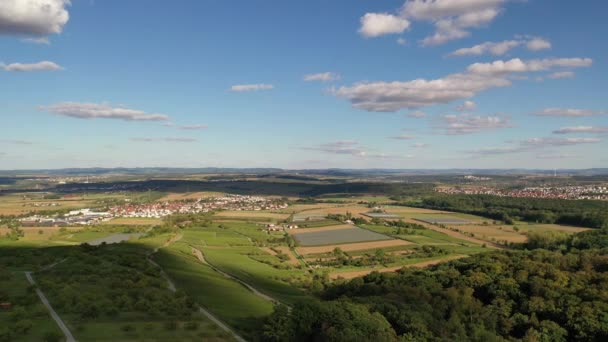 德国南部黑尔布隆 弗兰肯地区夏季拥有偏远村庄 森林和农田的农村地区 符腾堡 — 图库视频影像