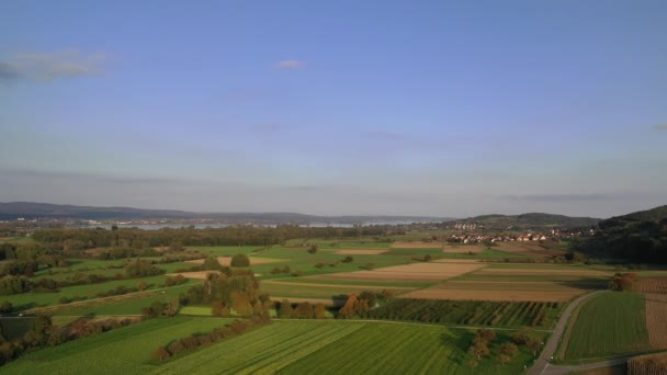 Letecký Pohled Jezero Regionu Jihozápadní Bodamské Jezero Blízkosti Města Radolfzell — Stock video
