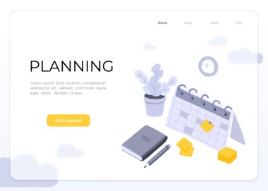 Bu haftanın Isome 'ın iş planlama programı. Çevrimiçi iş takvimi, planlama programı, haber, hatırlatma ve etkinlik kavramı.
