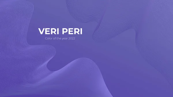 Flüssige Plakateinband mit modernen veri peri Farbe des Jahres 2022. Violett und lila abstrakte geometrische Vorlage mit Mischformen. — Stockvektor