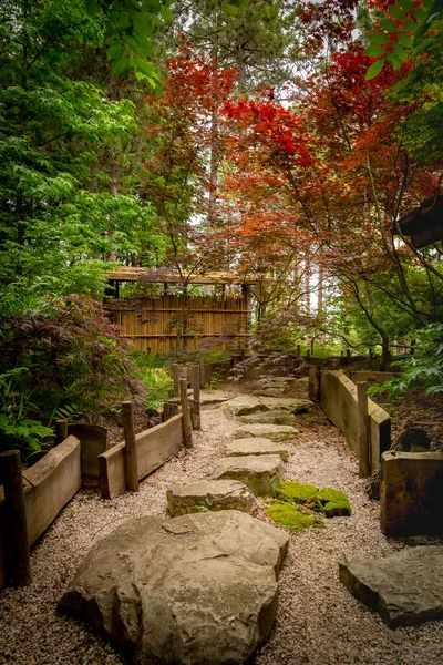 Traditional Japanese Garden Whose Design Based Japanese Aesthetics Philosophical Ideas — Photo