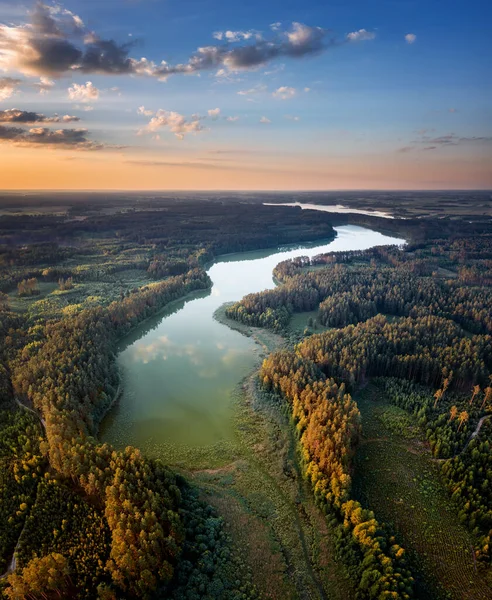 Gant Lake Polish Kayak Route Krutynia Sunset Light Poland — Zdjęcie stockowe