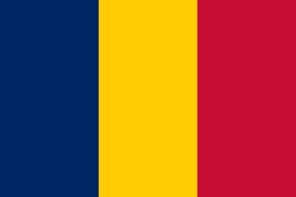 Chad 'in bayrağı. Doğru orantı ve resmi renkler.