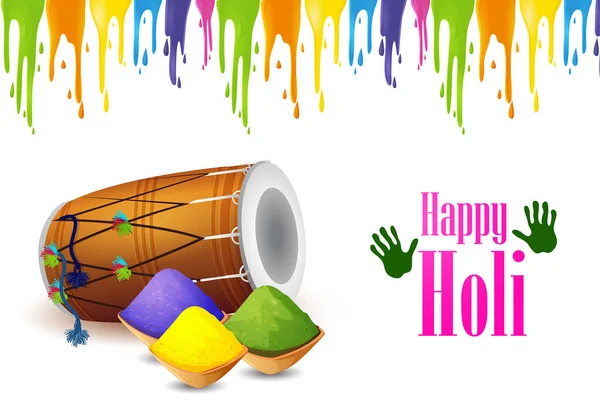 Boldog Holi fesztivál színek háttér nyaralás India — Stock Vector