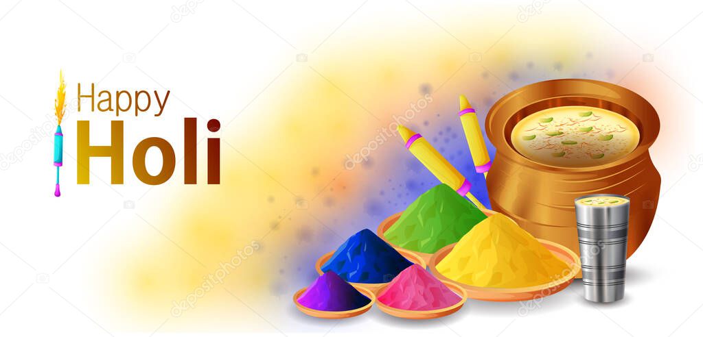 Happy Holi festival of colors background for holiday of India