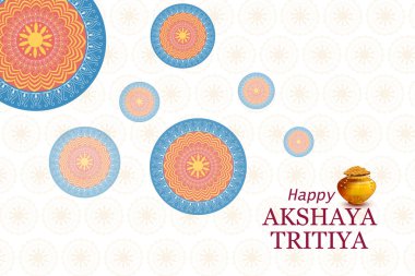 Hindistan 'ın Akshaya Tritiya Hindu bahar festivali için dini arka plan .Vektör illüstrasyonu