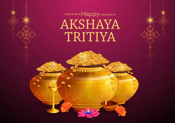 Fondo religioso para Akshaya Tritiya Festival hindú de primavera de la India — Vector de stock