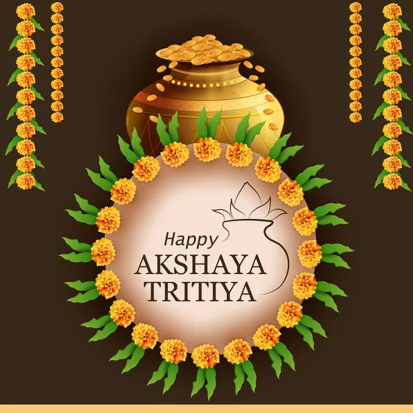 Acshaya Tritiya Hindu Spring Festival India Vector Illustration Ліцензійні Стокові Вектори