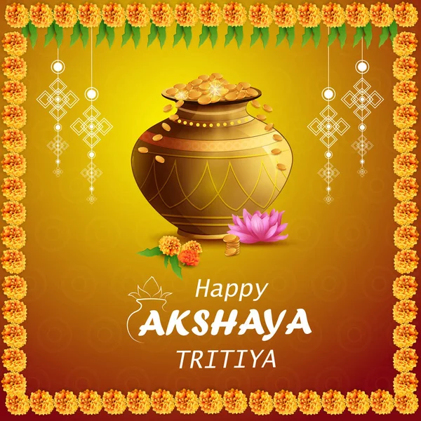 Acshaya Tritiya Hindu Spring Festival India Vector Illustration Векторна Графіка