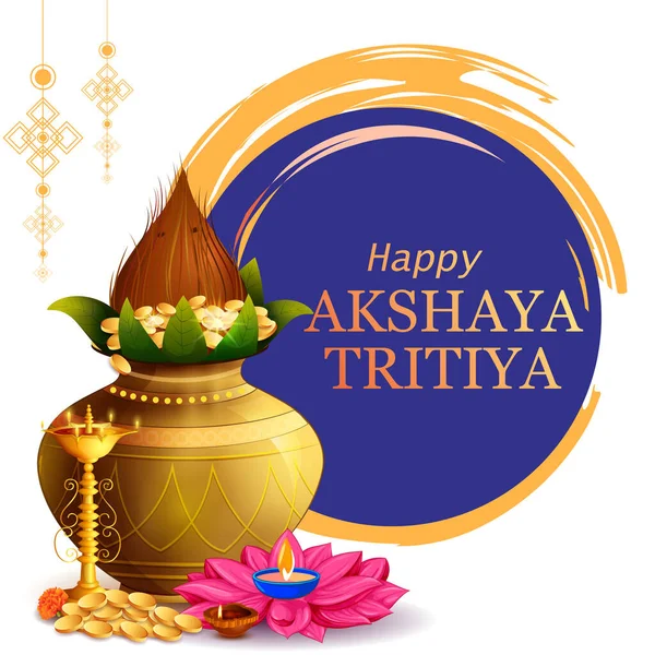 Acshaya Tritiya Hindu Spring Festival India Vector Illustration Стоковий вектор