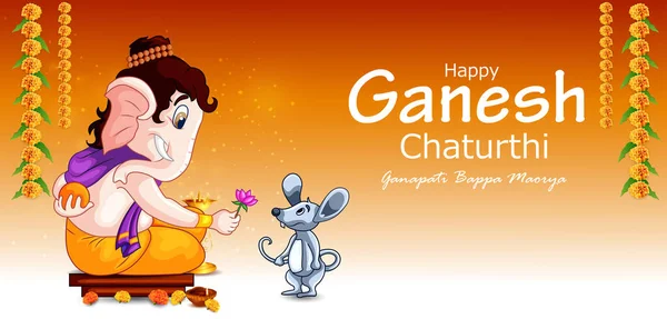 Feliz Festival Ganesh Chaturthi Fondo India Con Señor Ganpati Ilustración Vectores De Stock Sin Royalties Gratis