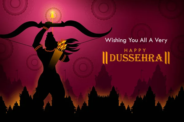 Lord Rama Happy Dussehra Navratri Feier Indien Holiday Background Vektorillustration Vektorgrafiken