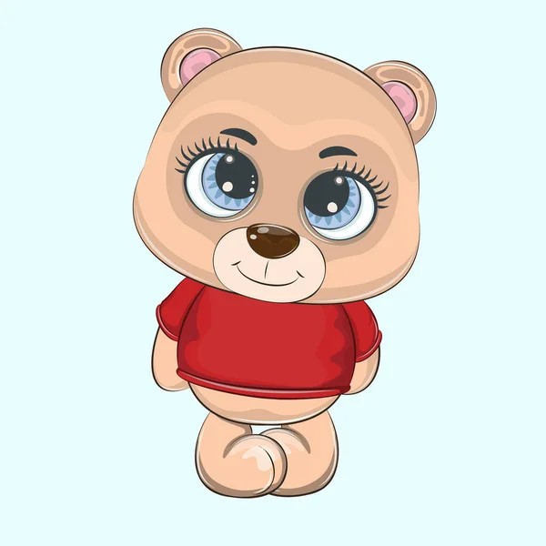 Ilustração vetor desenhado à mão de um urso de bebê engraçado bonito. — Vetor de Stock
